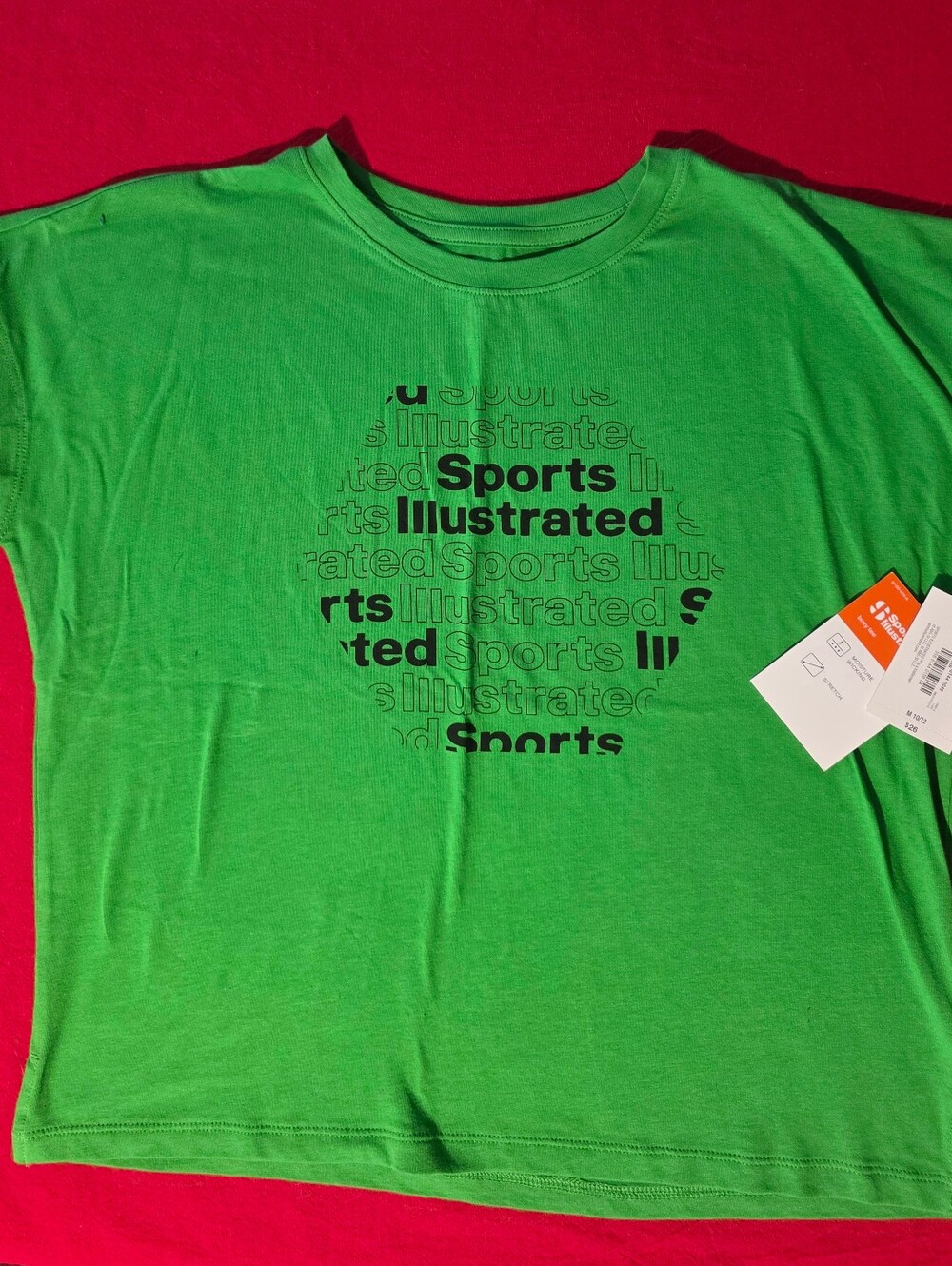 Sports Illustrated Swim Green Logo Short Sleeve Boxy Tee